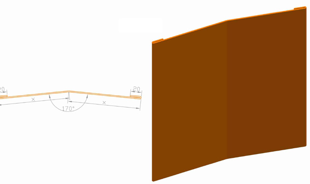 Technický nákres a 3D náhľad — Hrebeňová lišta